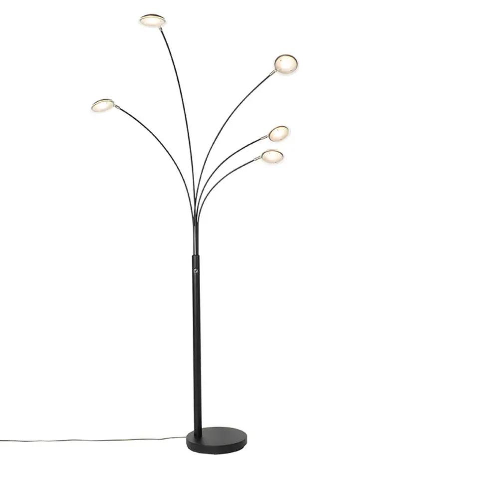 Qazqa vloerlampen sixties zwart geïntegreerde led