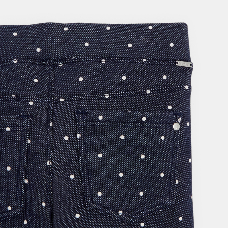 Jeggings chauds à pois blancs fille