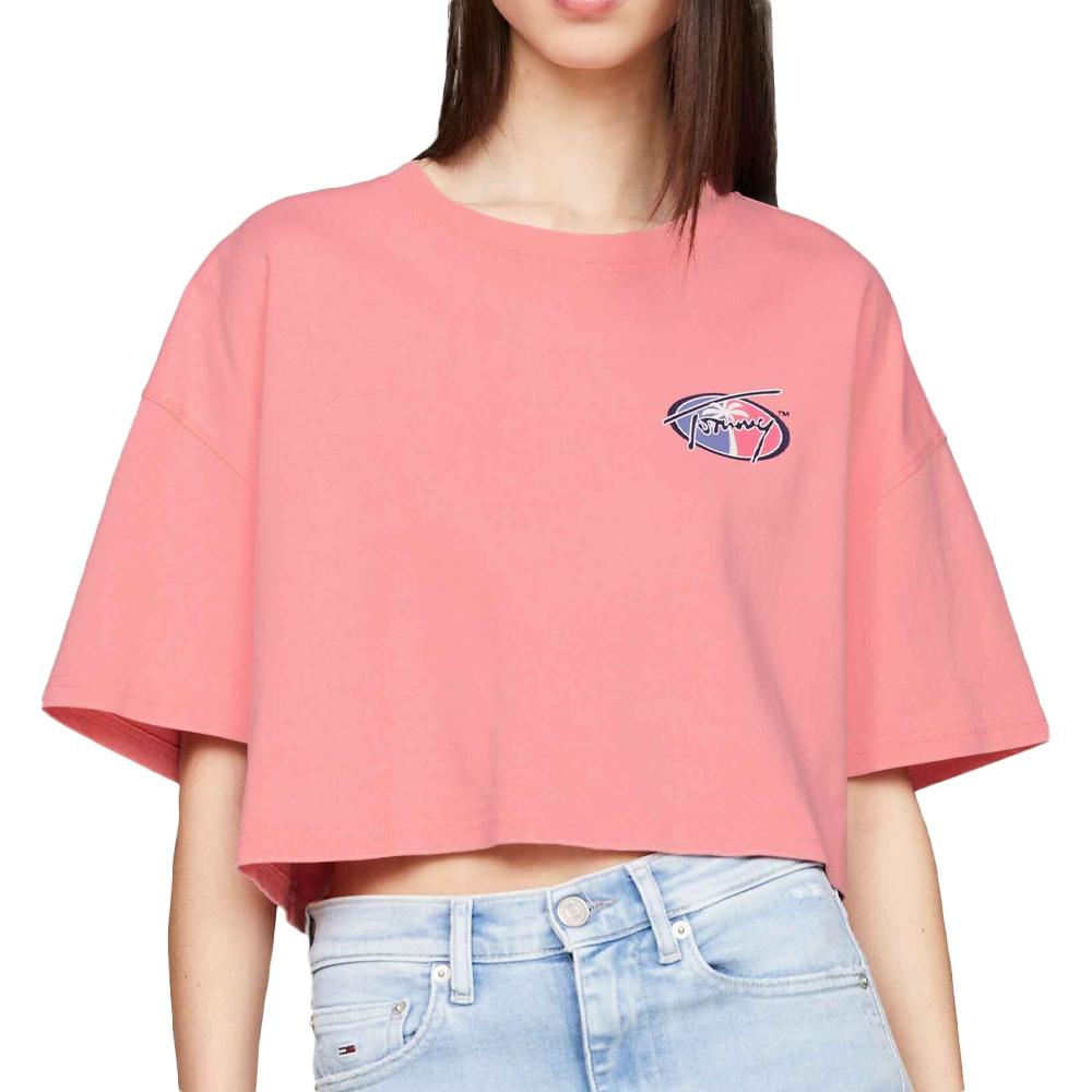 Tommy Hilfiger T-shirt Rose Femme Tommy Hilfiger DW0DW17832