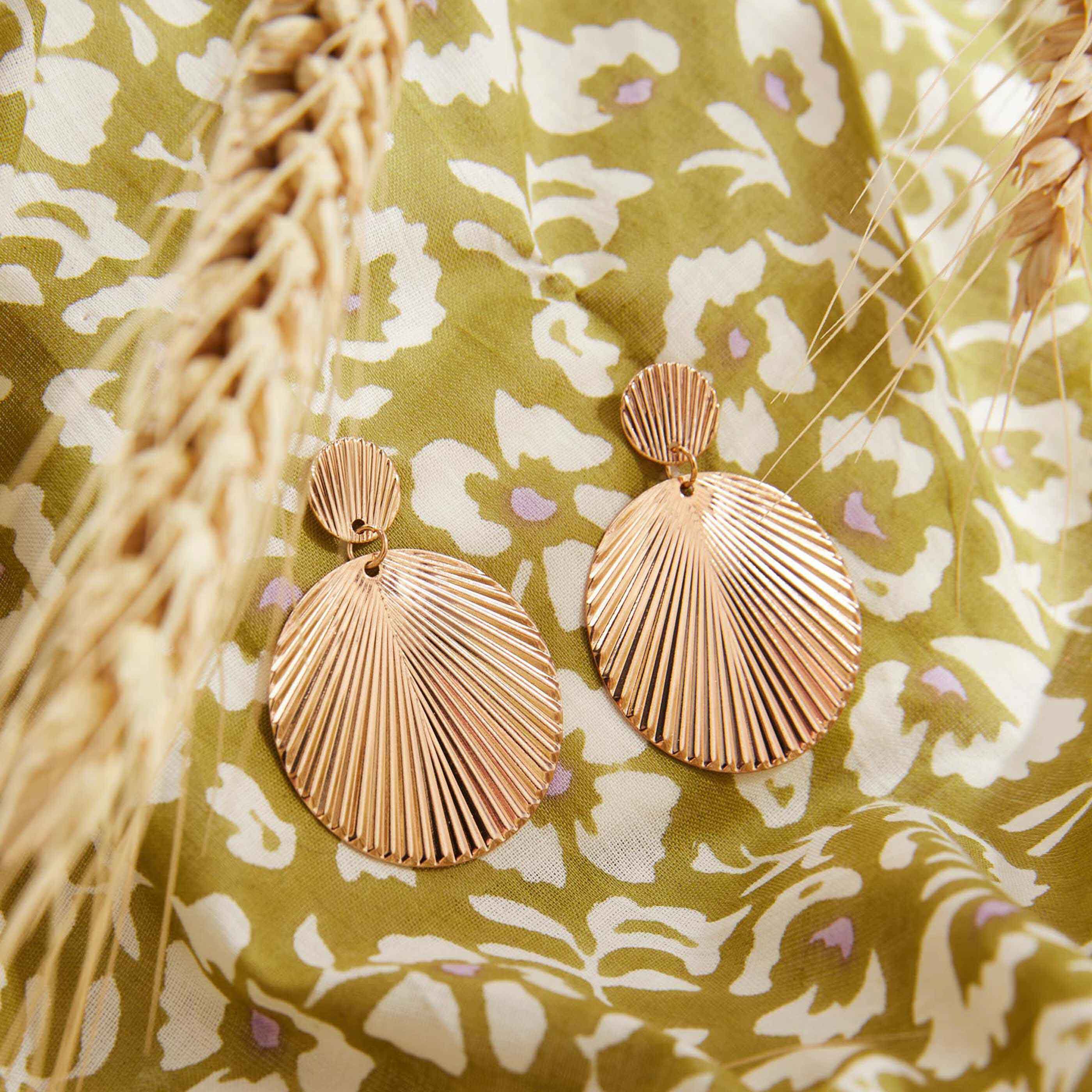 Boucles d'oreilles disques ciselés - BIJOUX