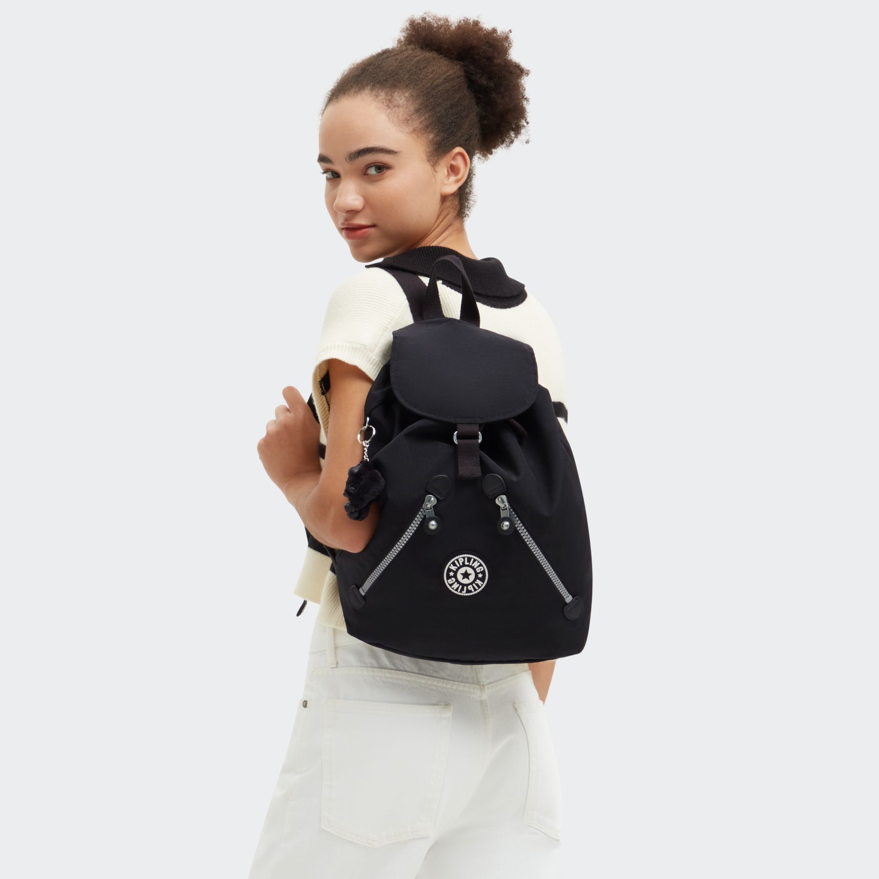 NEW FUNDAMENTAL L Sac à dos de taille moyenne avec cordon de serrage et bretelles ajustables - Rapid Black