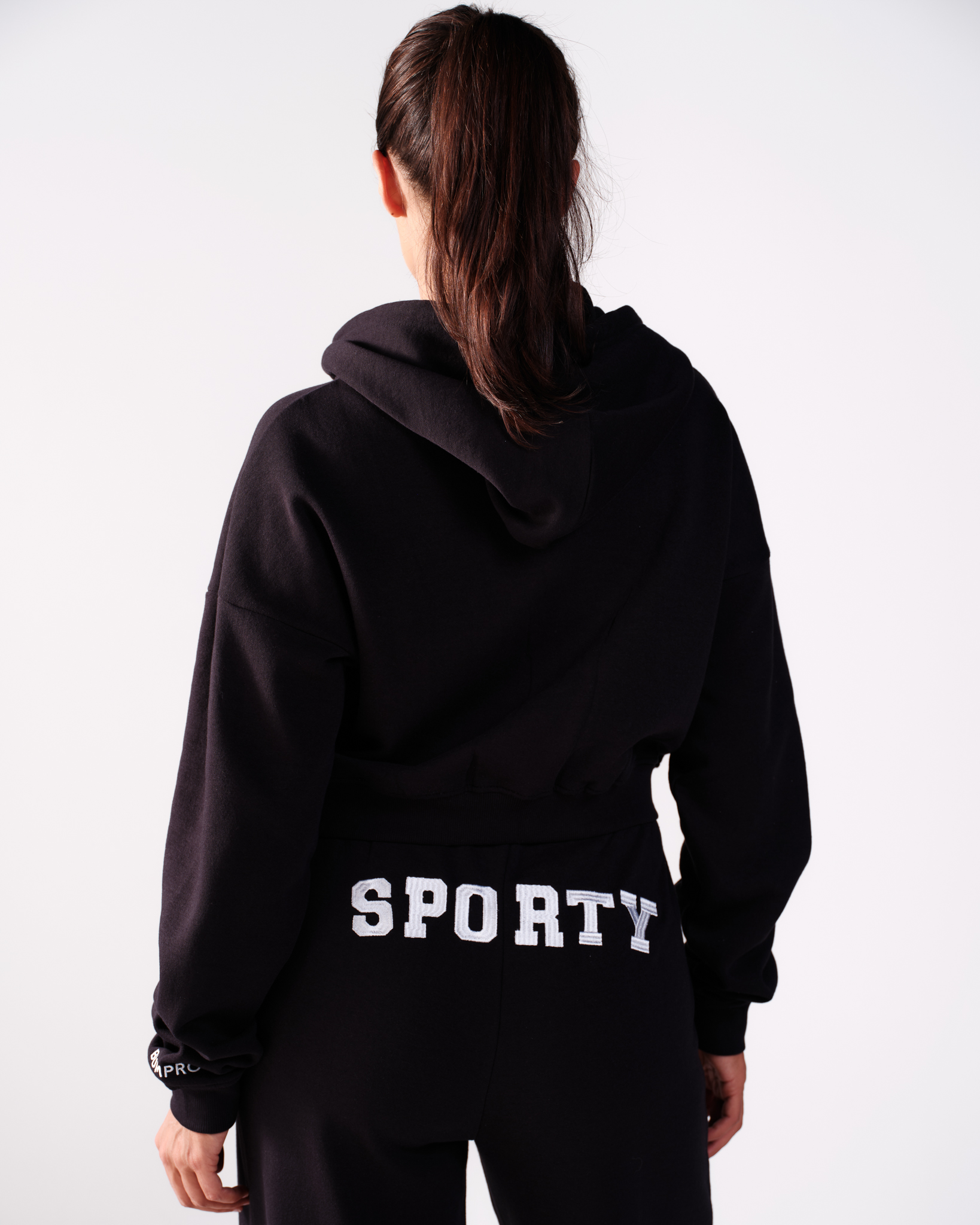 Bumpro Cropped Zip Hoodie Black\Sporty