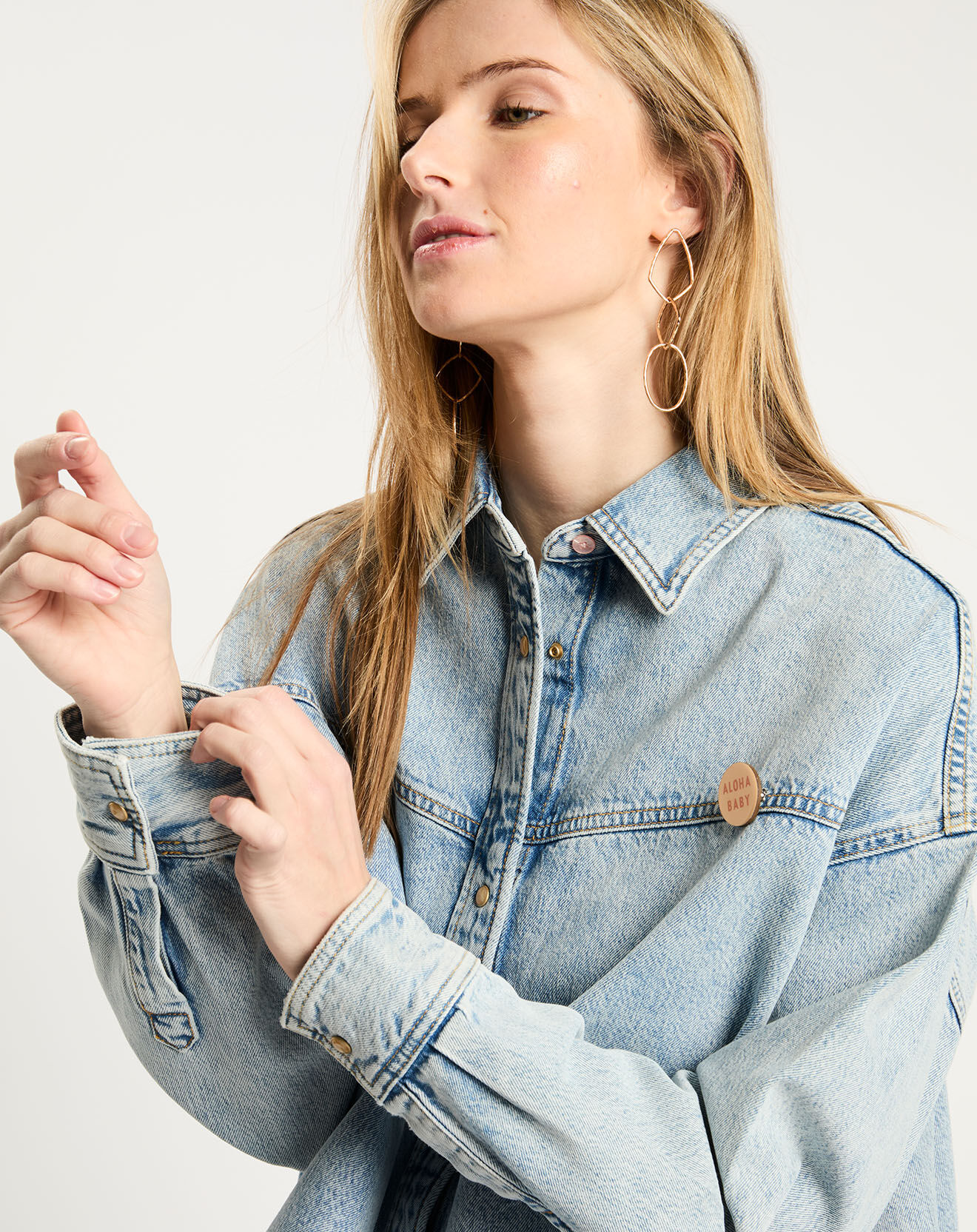 Scotch & Soda Veste en Jean Oversize bleu clair