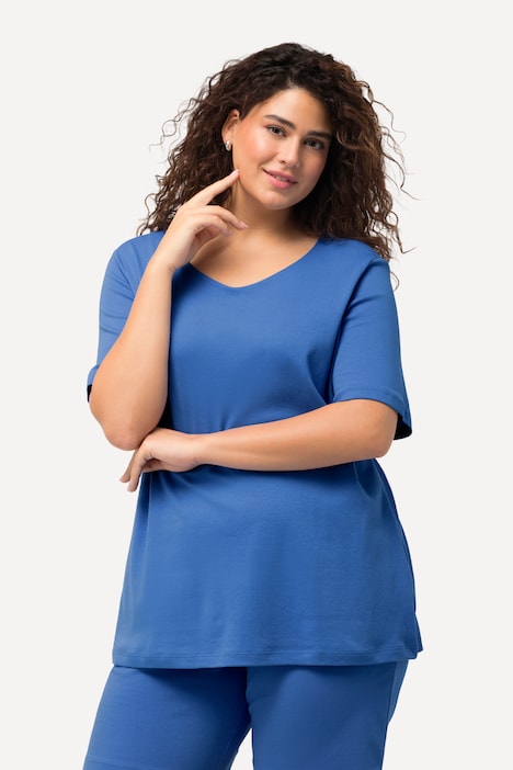 Shirt, doppellagige Vorderseite, Slim, Rundhals, Halbarm