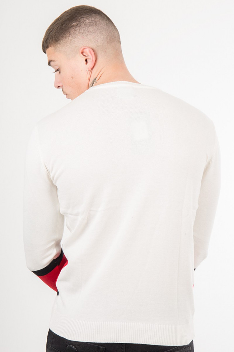 Pull écru à bandes