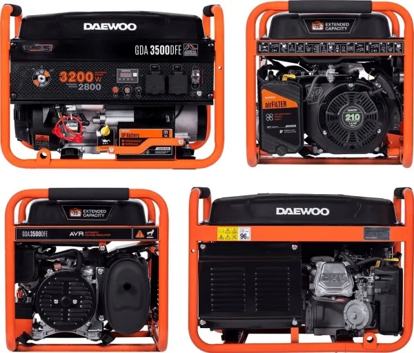 Daewoo GDA 3500DFE, 2800 W, 230 V, 18 L, Benzin, Vejledning, 50 Hz