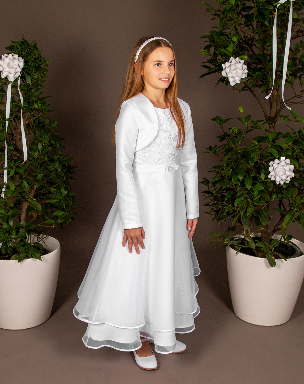 Kommunionkleid CHARLOTTE mit Bolero in white