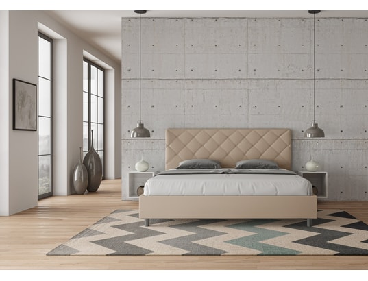 ITYHOME - Lit coffre priya 180x200 similicuir taupe
