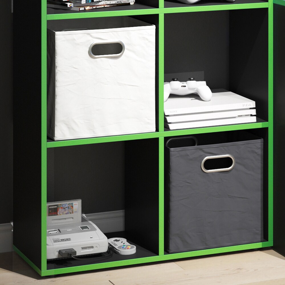 Vicco Raumteiler Standregal Bücherregal 8 Fächer Scutum Schwarz Grün Hochregal
