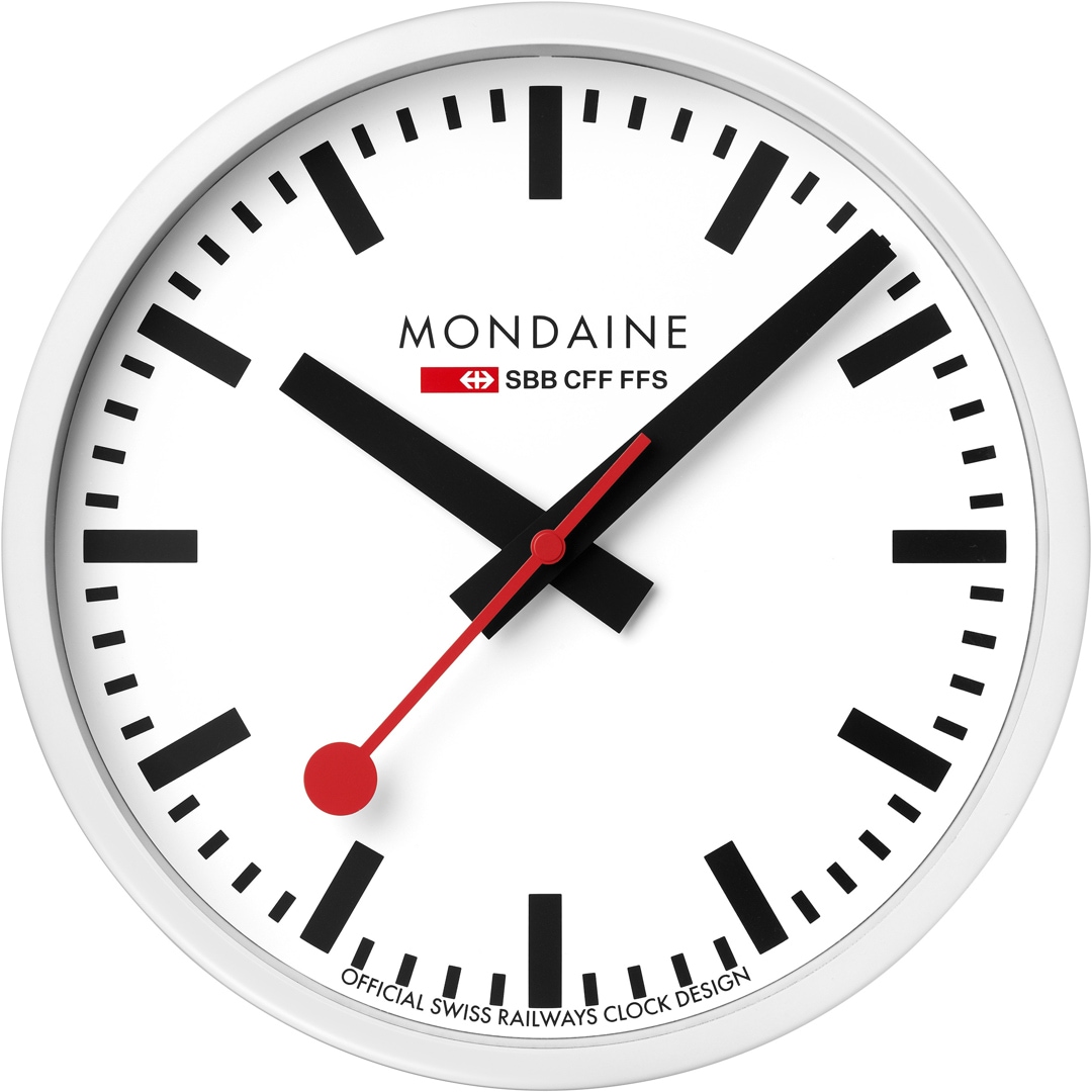 Mondaine Wanduhr Weiss Ø 25cm