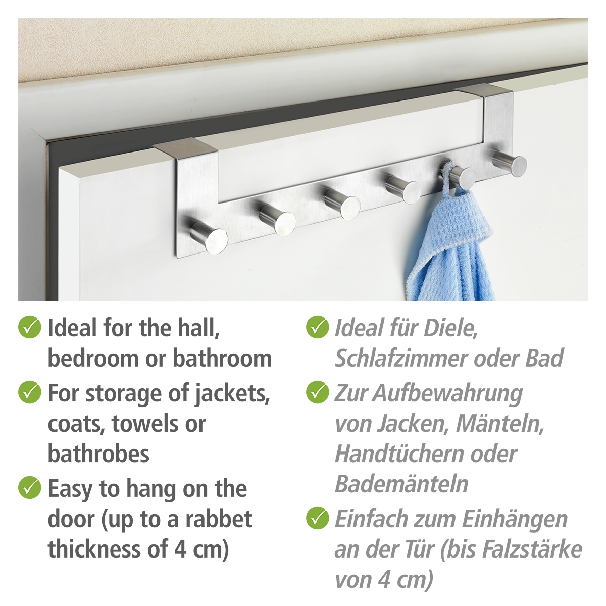 Wenko Celano deurkapstok RVS 4cm