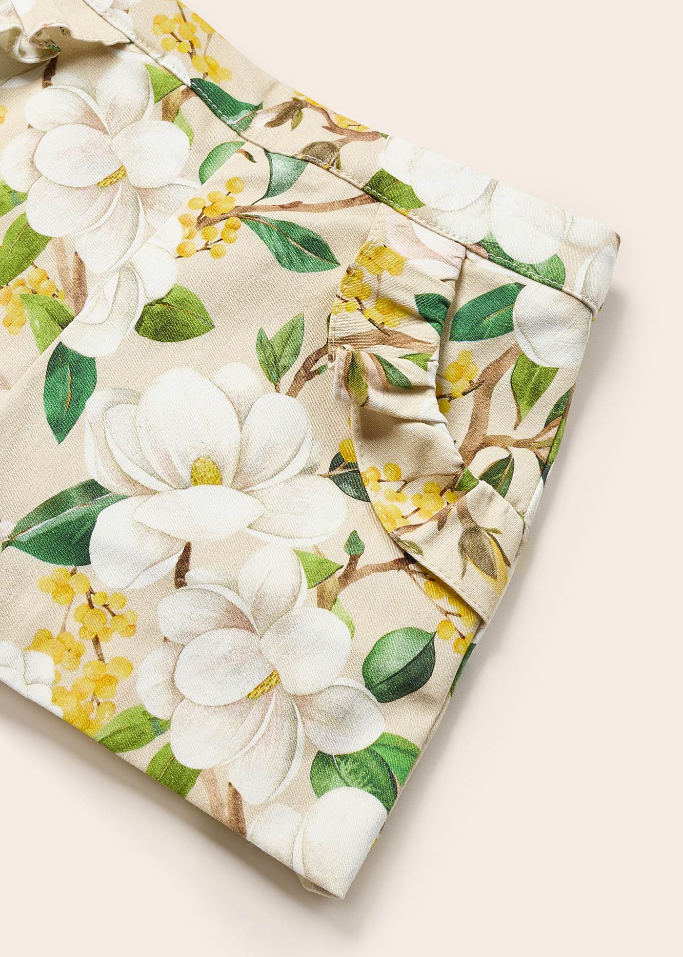 Conjunto de duas peças com shorts de cetim de algodão para bebê