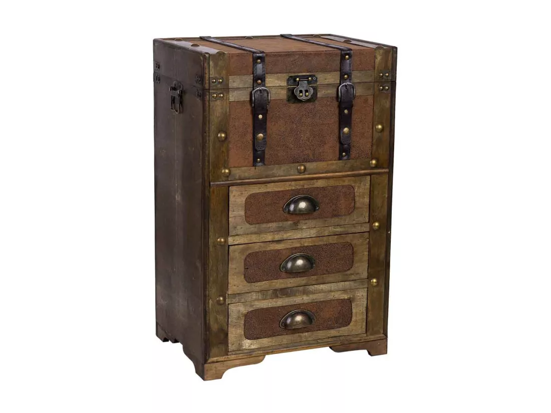Coffre en bois marron 41x30x64