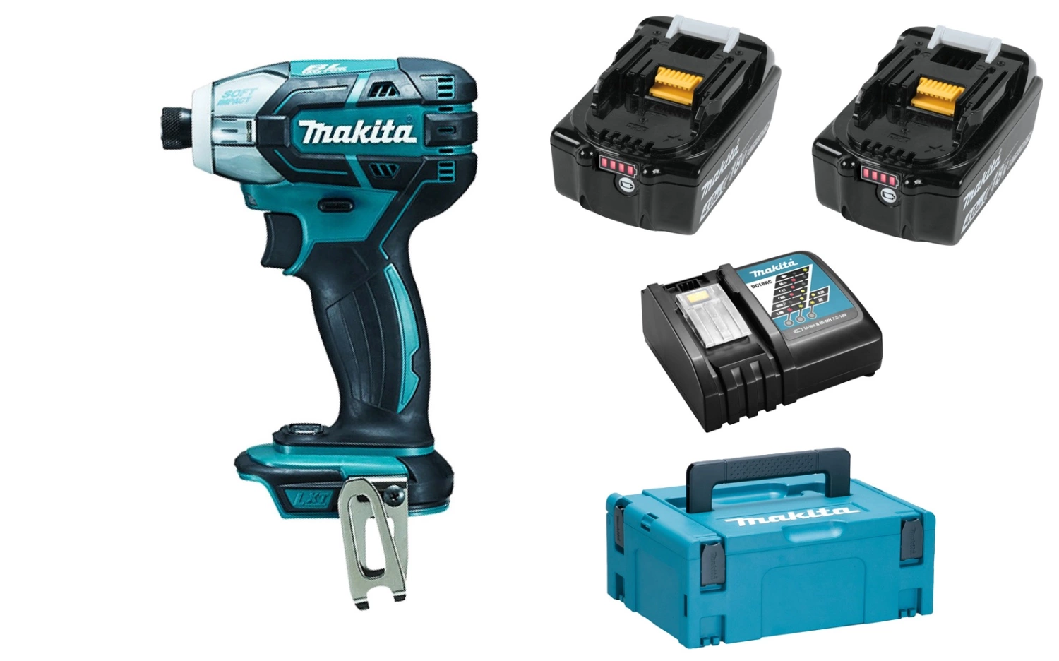 Makita DTS141RMJ 18V Li-Ion accu impuls slagschroevendraaier set (2x 4.0Ah accu) in Mbox - koolborstelloos