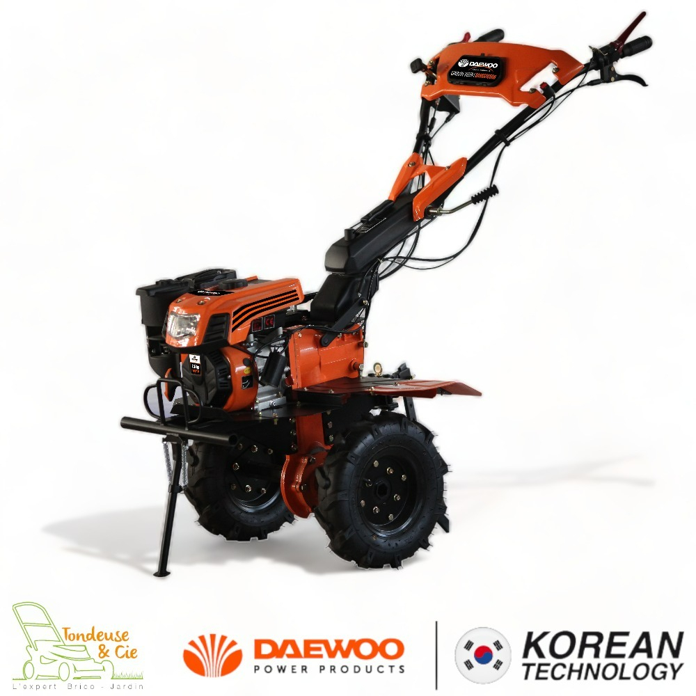 Motoculteur thermique à traction 212cm3, largeur de travail jusqu'à 130cm, 2 vitesses av/1 ar, guidon ajustable - daewoo dabsg1050b