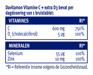 Davitamon Vitamine C   Extra D3 Bruistabletten Multiverpakking 3x15TB
