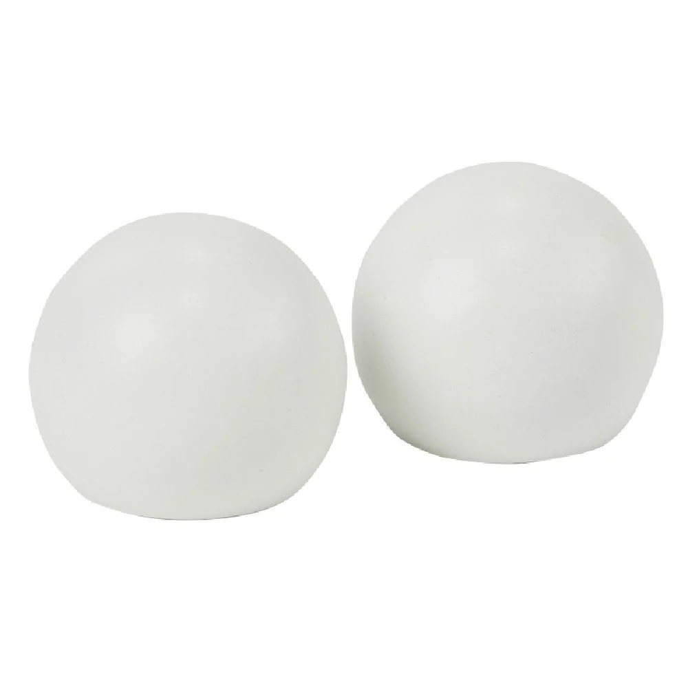 Embout tringle à rideau Ø16 mm métal forme boule blanc mat x2