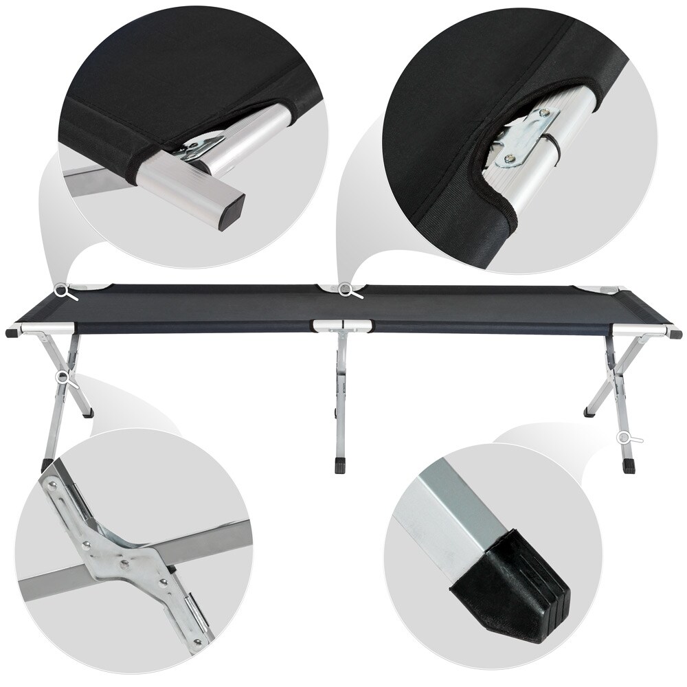 tectake® 2er Set Feldbett, mit Aluminiumgestell, Belastbarkeit 150 kg, 190 x 70 x 45 cm