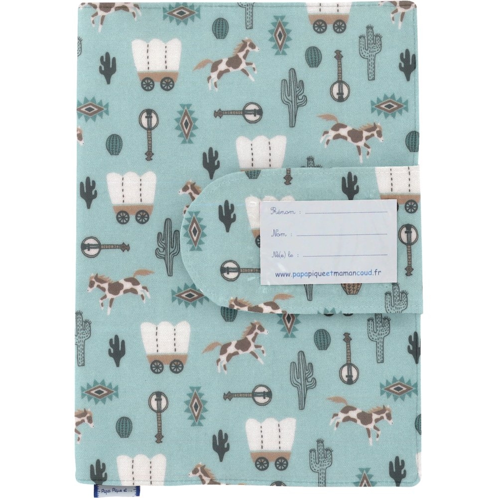Protège Carnet De Santé Bleu Western