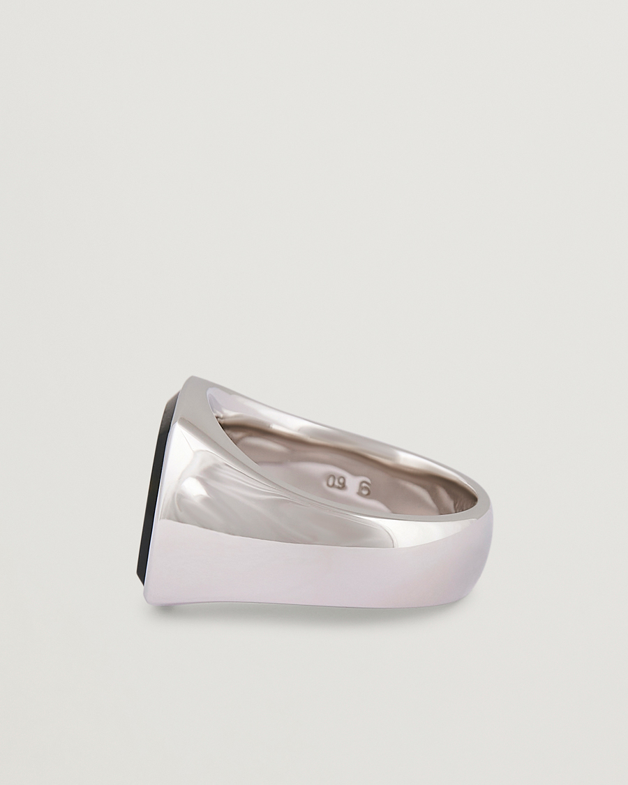 Tom Wood Cushion Blue Hawk Eye Ring Silver