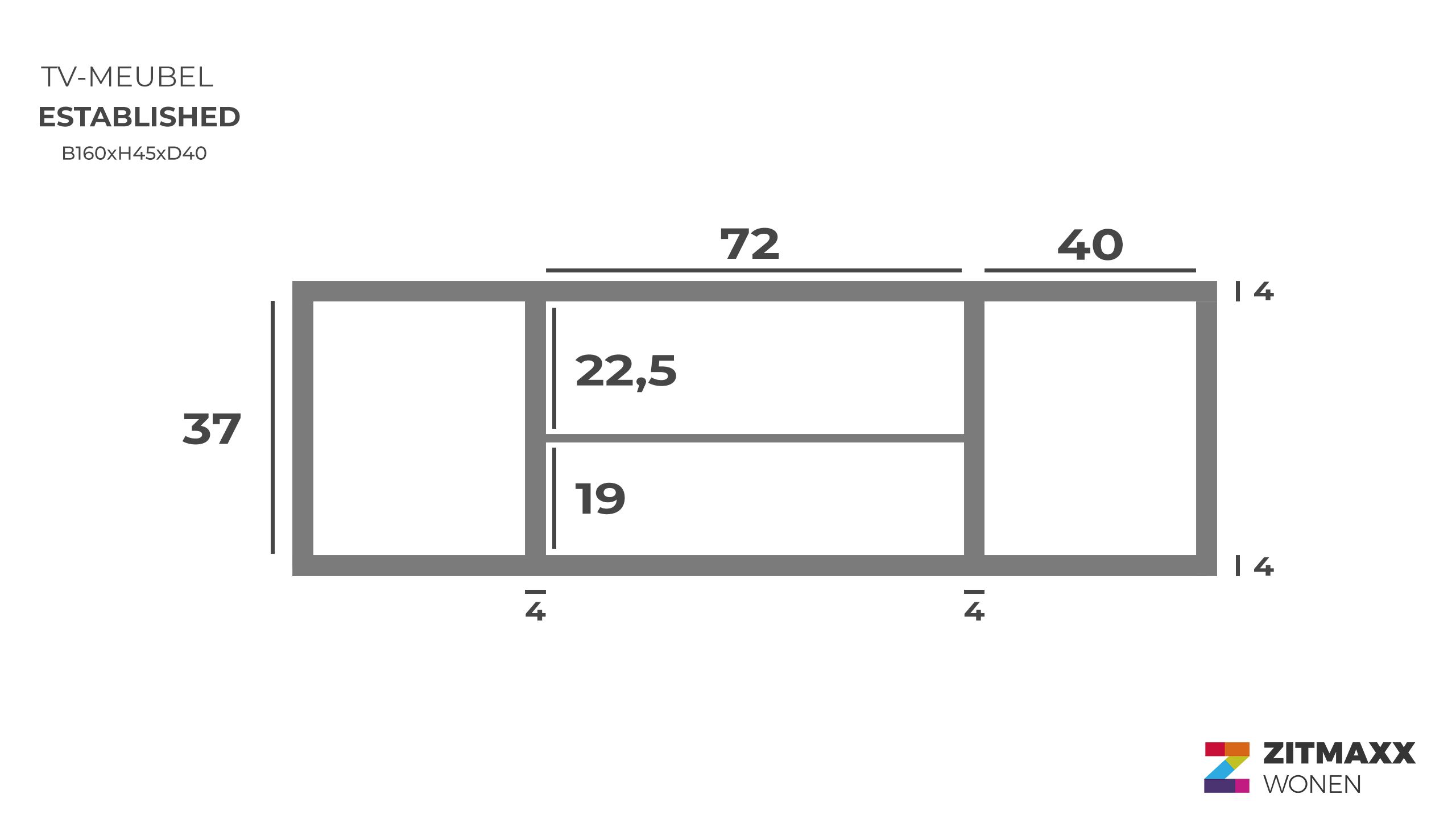 Hangkast  Established B160 x D40 x H45 cm