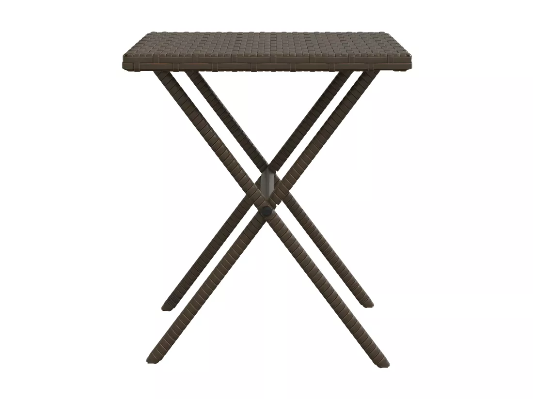 Chaises longues lot de 2 avec table marron résine tressée