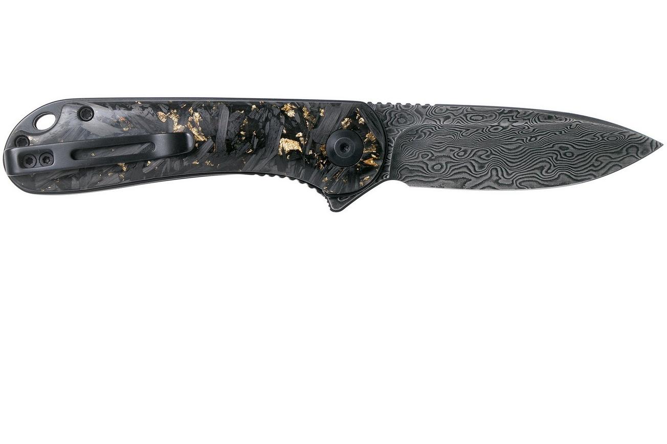 Civivi Elementum C907C-DS1 Damascus, Shredded Gold Carbonfiber zakmes