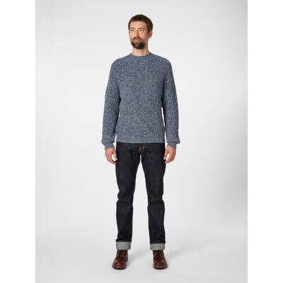 Herrenpullover 4-fädig, Blaumelange