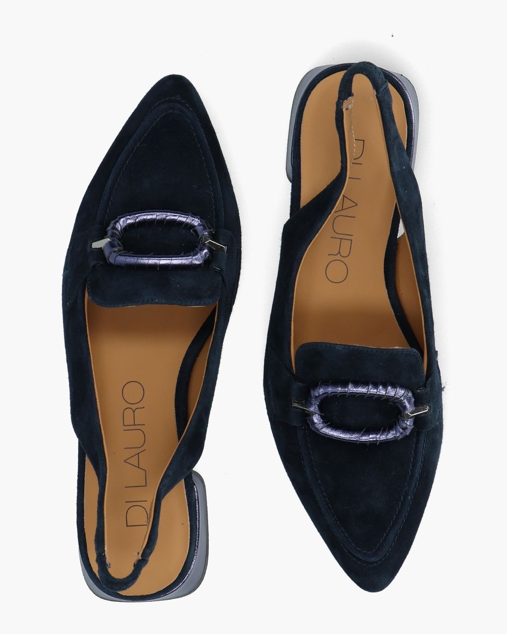 Di Lauro Wasima Donkerblauw Dames Slingbackloafers