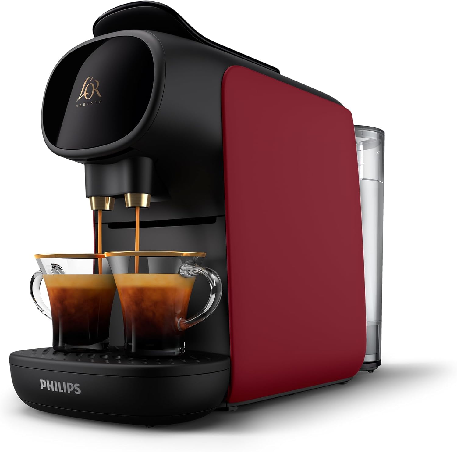 L'OR BARISTA Sublime Kaffeekapselmaschine von Philips, für Doppel- oder Einzelkapsel, Rot LM9012 50, Barista Red