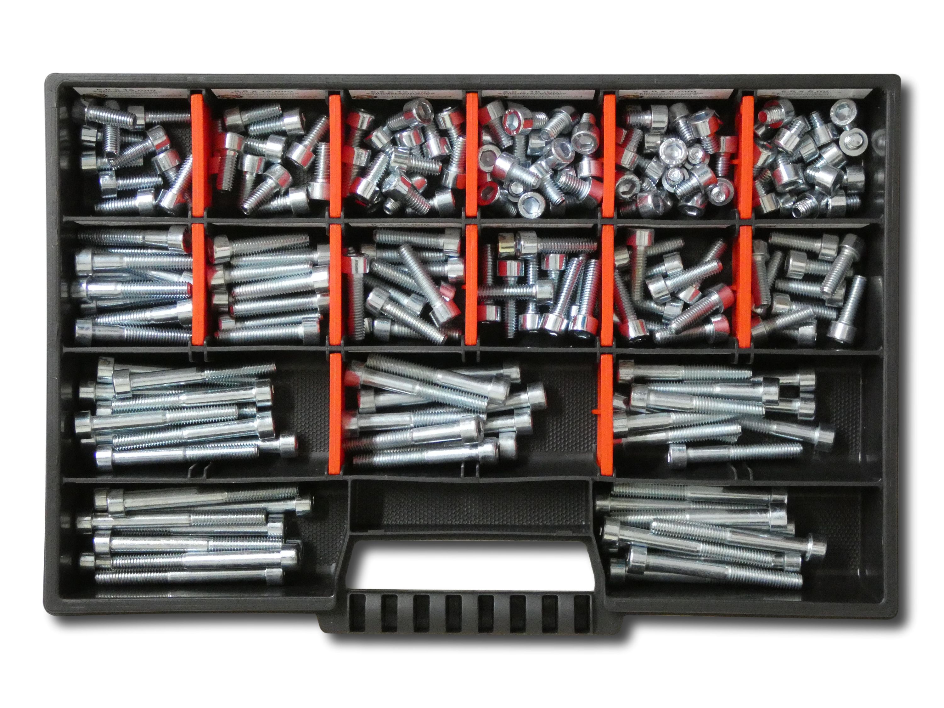 200 tlg Zylinderschrauben Sortiment M6 // 6mm-60mm Schrauben Set Schraubenbox DIN 912/ISO4762 Bolzen Vollgewindeschrauben Maschinenschrauben Gewindeschrauben Zylinderkopfschrauben