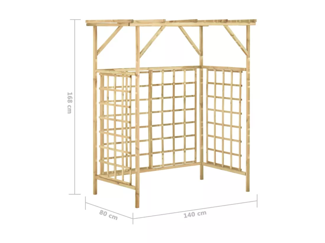 Pergola de jardin pour poubelles doubles Bois de pin imprégné
