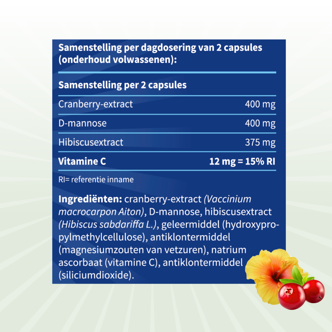 Blaseberry Cranberry, D-mannose & Hibiscus (100 capsules)