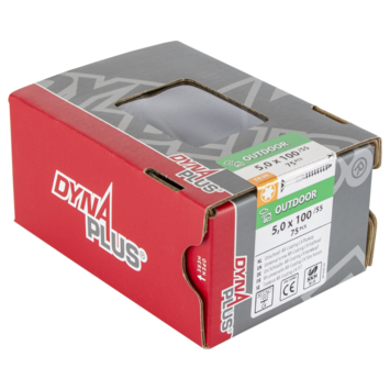 Dynaplus Schroef universeel platkop AR-coating TX-25 5.0x100 75 stuks