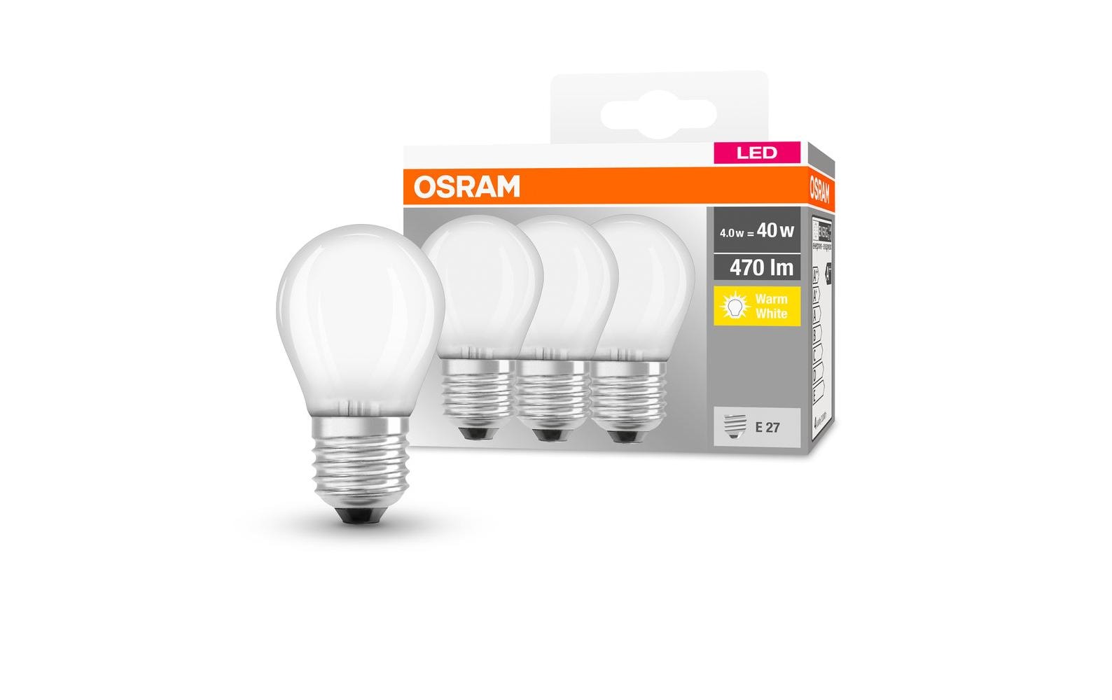 Lampe Base Retro, 4W, E27, Warmweiss, 3er BoxLED-Leuchtmittel