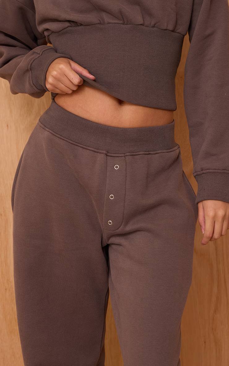 Charcoal Grey Joggers Taille Haute Coupe Droite