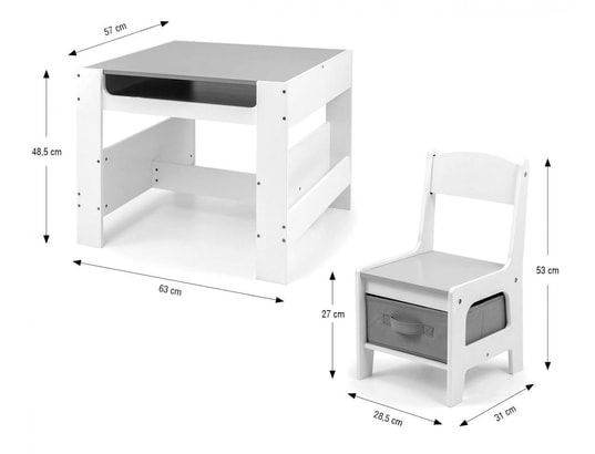MILLY MALLY - Table enfant Ensemble table et chaises - sven - blanc