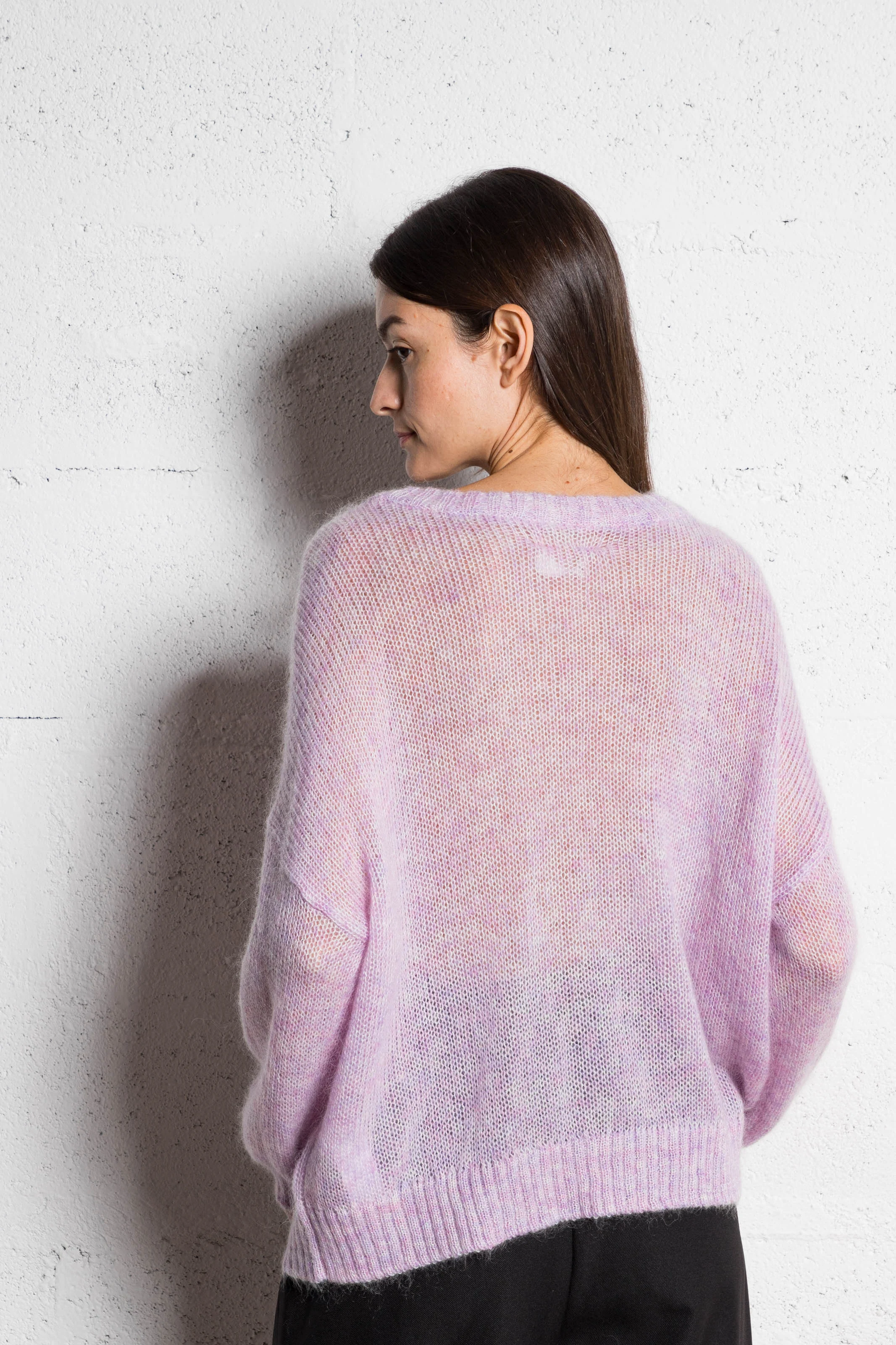 BULON - Pull ample en laine mélangée| Rose