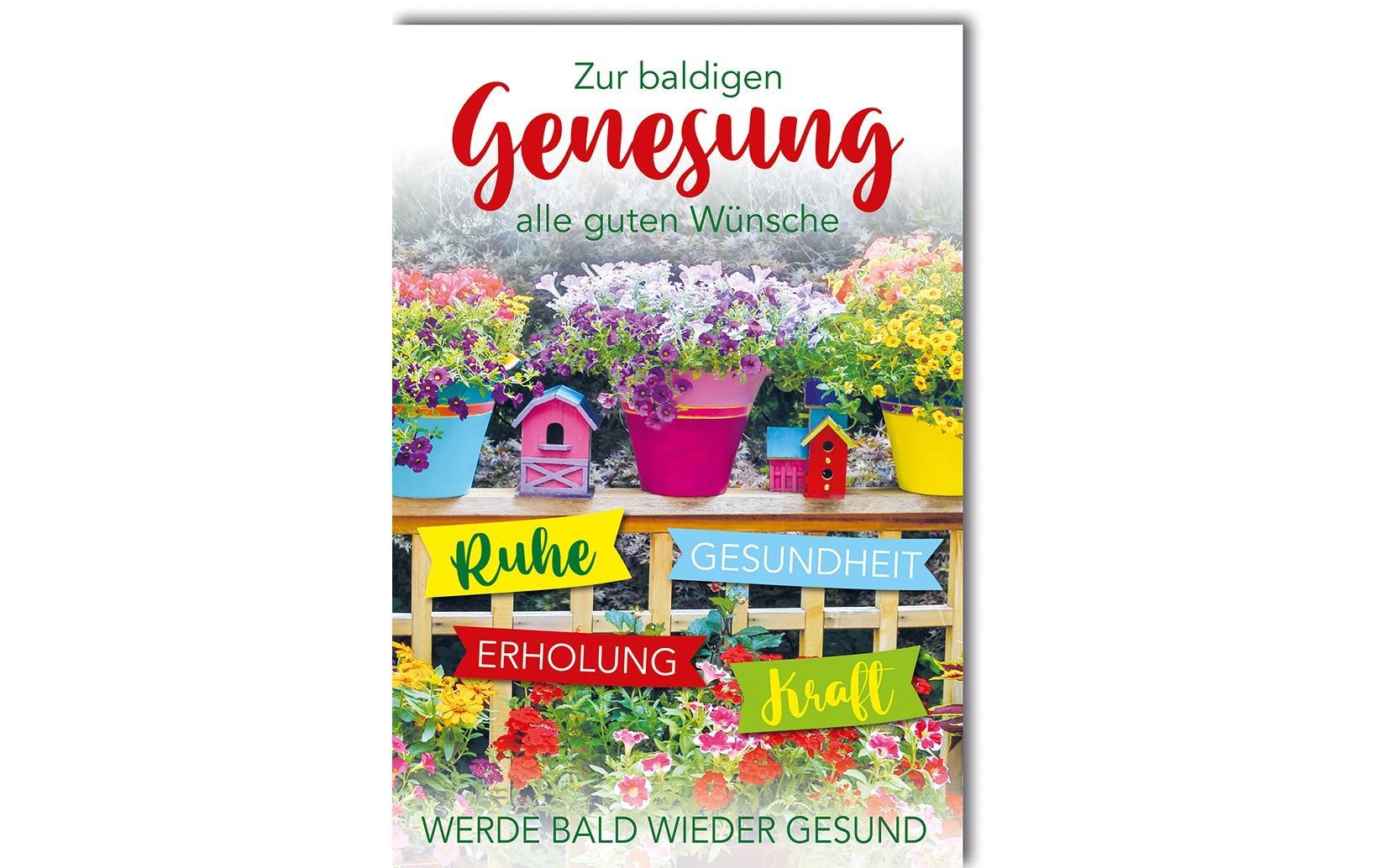 Glückwunschkarte zur Genesung 11.5 x 17 cm, inkl. CouvertGute Besserungskarten