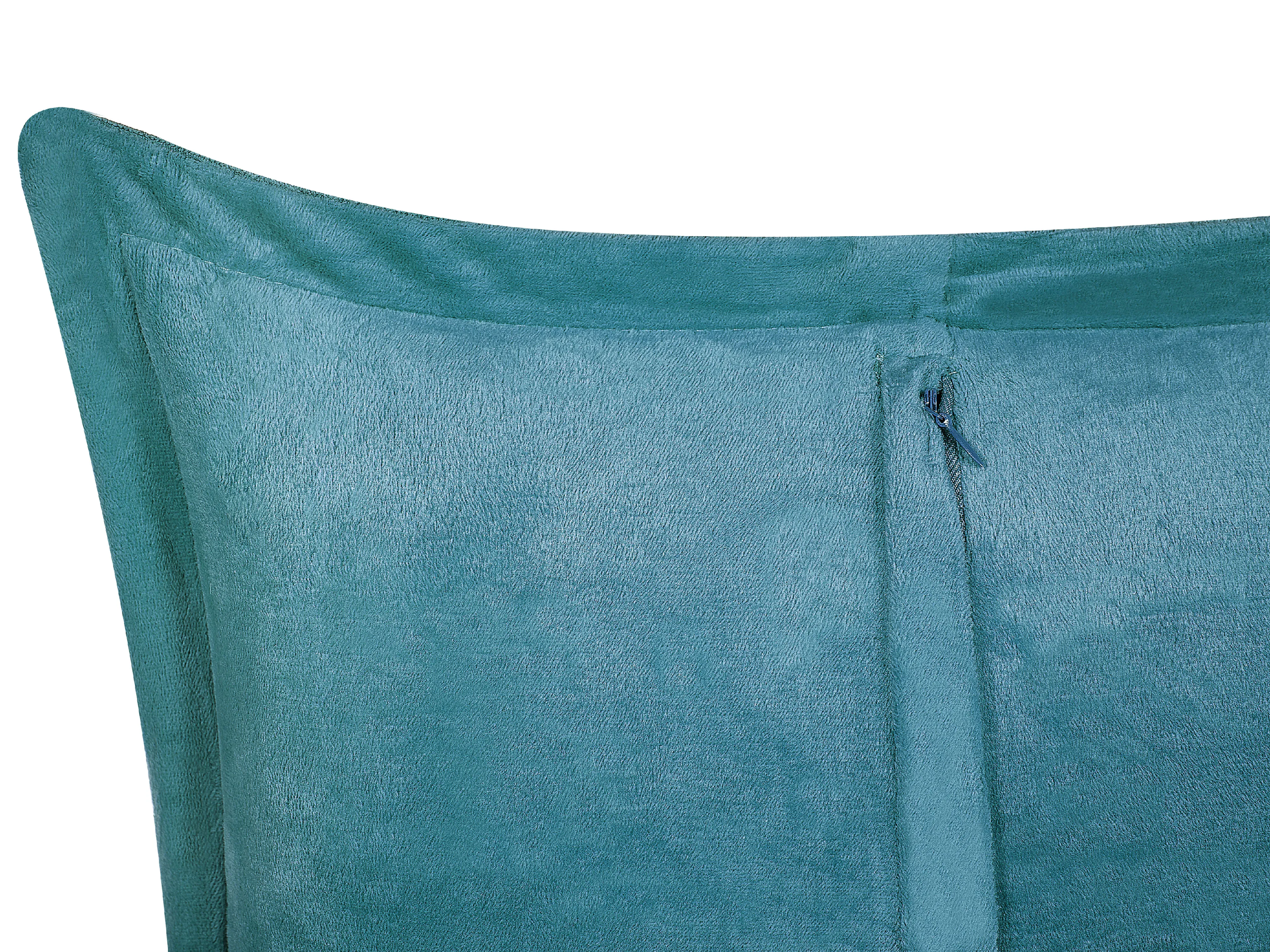 Set van 2 sierkussens ZINNIA Corduroy 43 x 43 cm Groenblauw effen