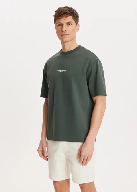 T-shirt met print logo carrier groen (GRN.G)