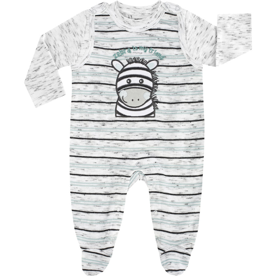 JACKY Strampler-Set ZEBRA ringel grau-melange