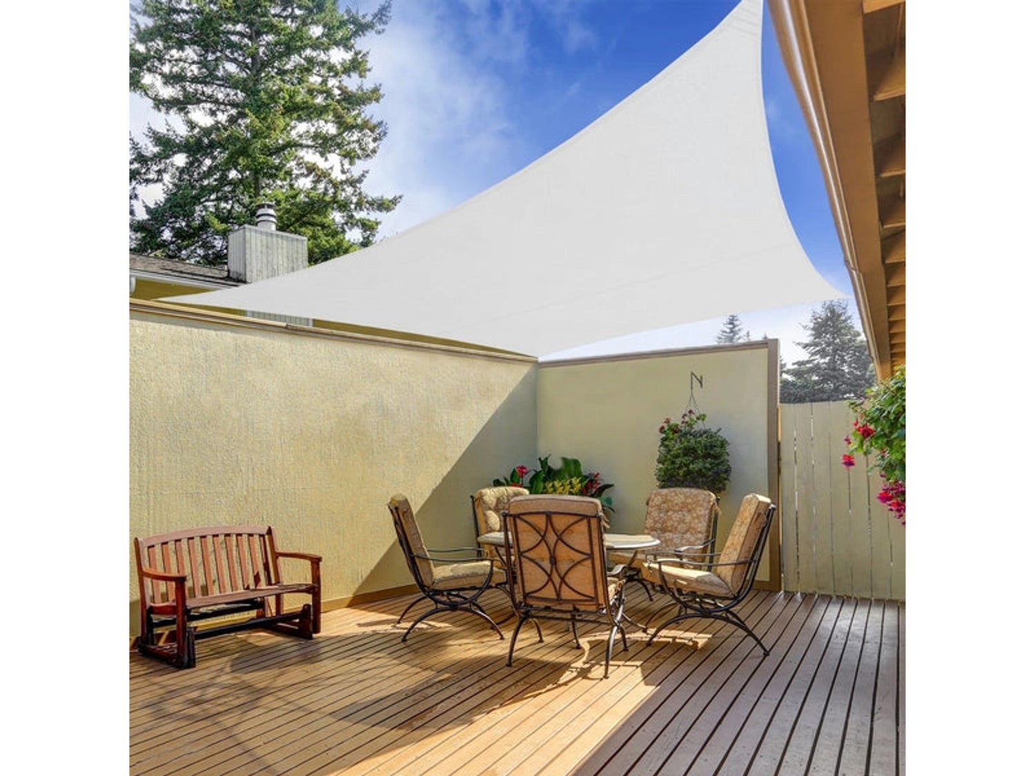 Waterafstotend rechthoekig parasoldoek - voor tuin, terras en balkon - wit 3 x 3 m