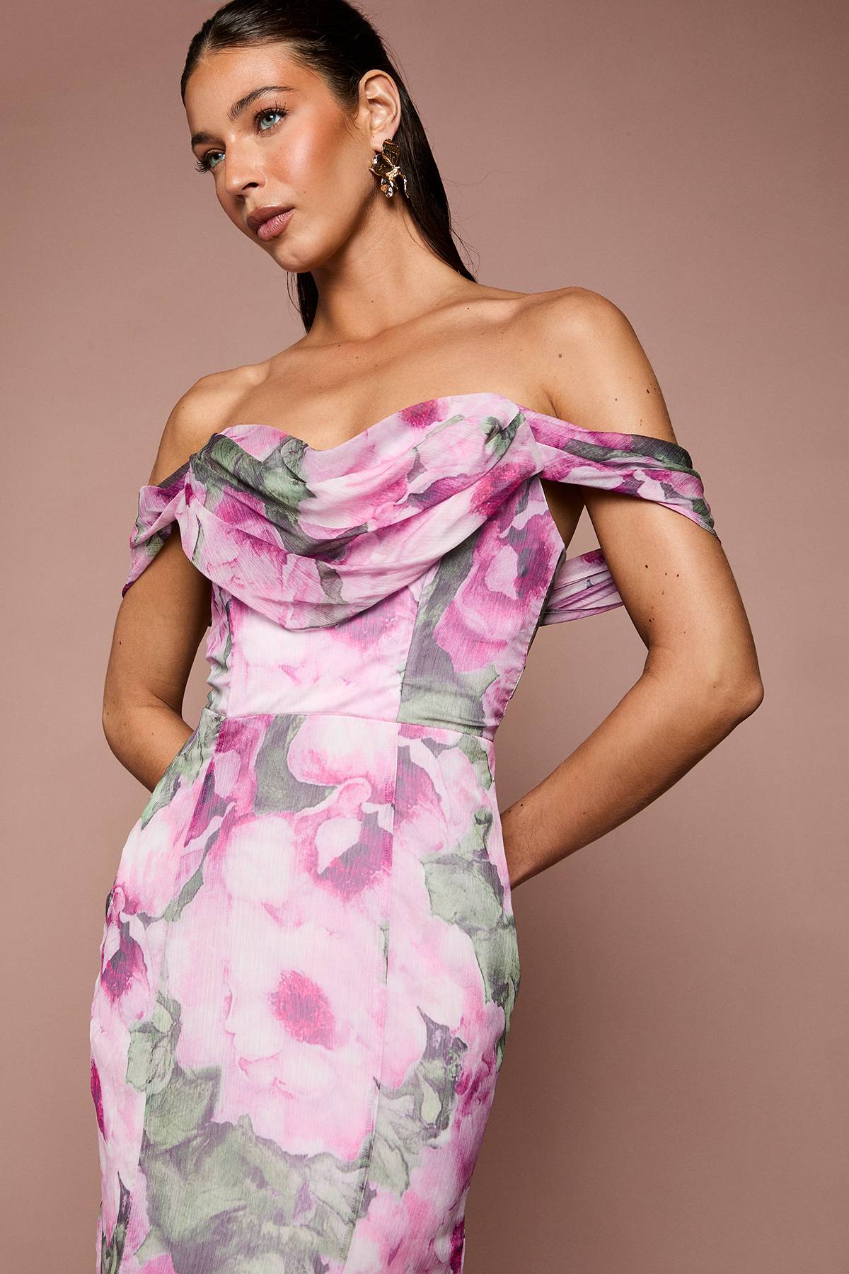 Coast Robe Maxi Bardot À Motif Floral
