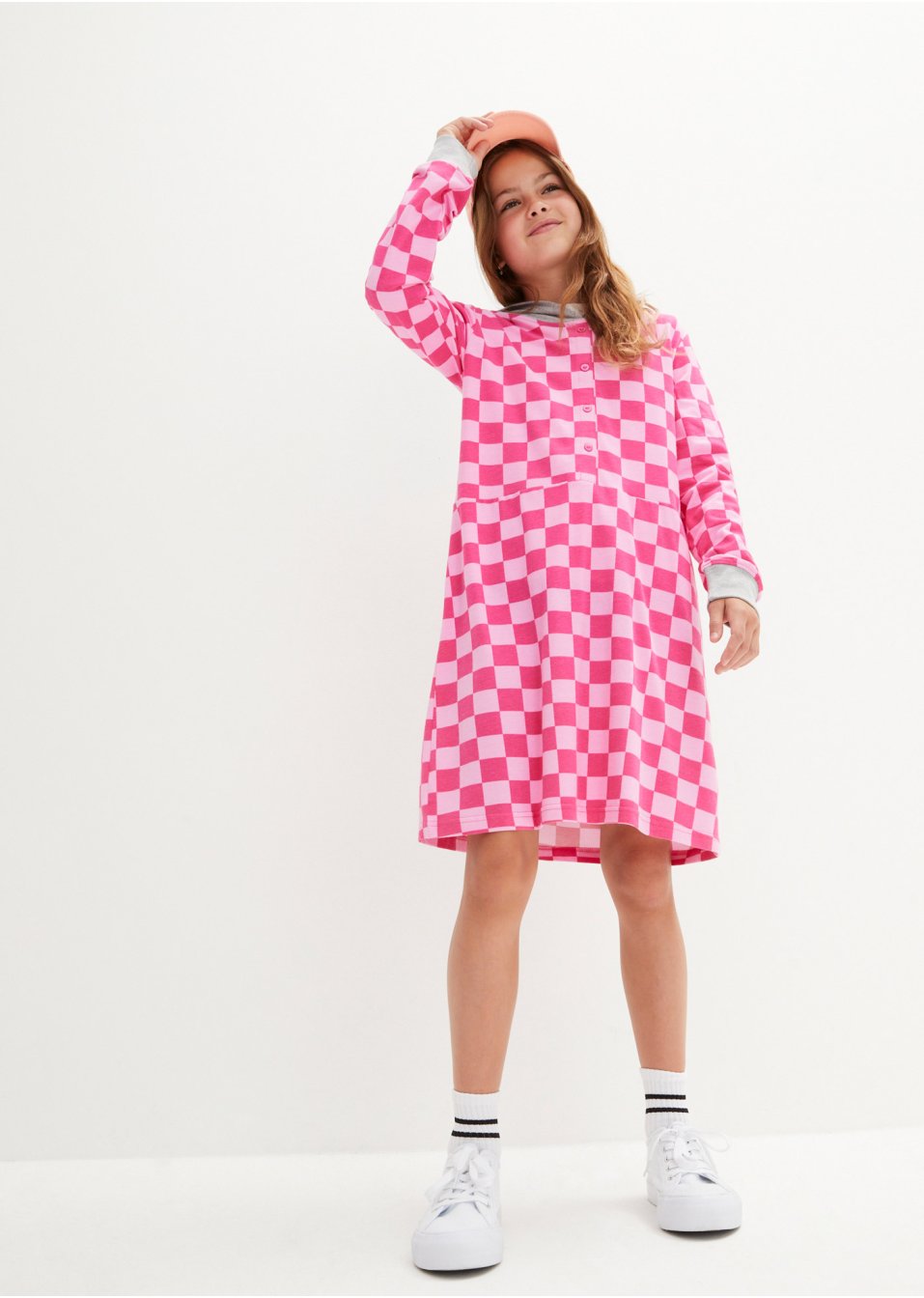 Robe en jersey fille à capuche