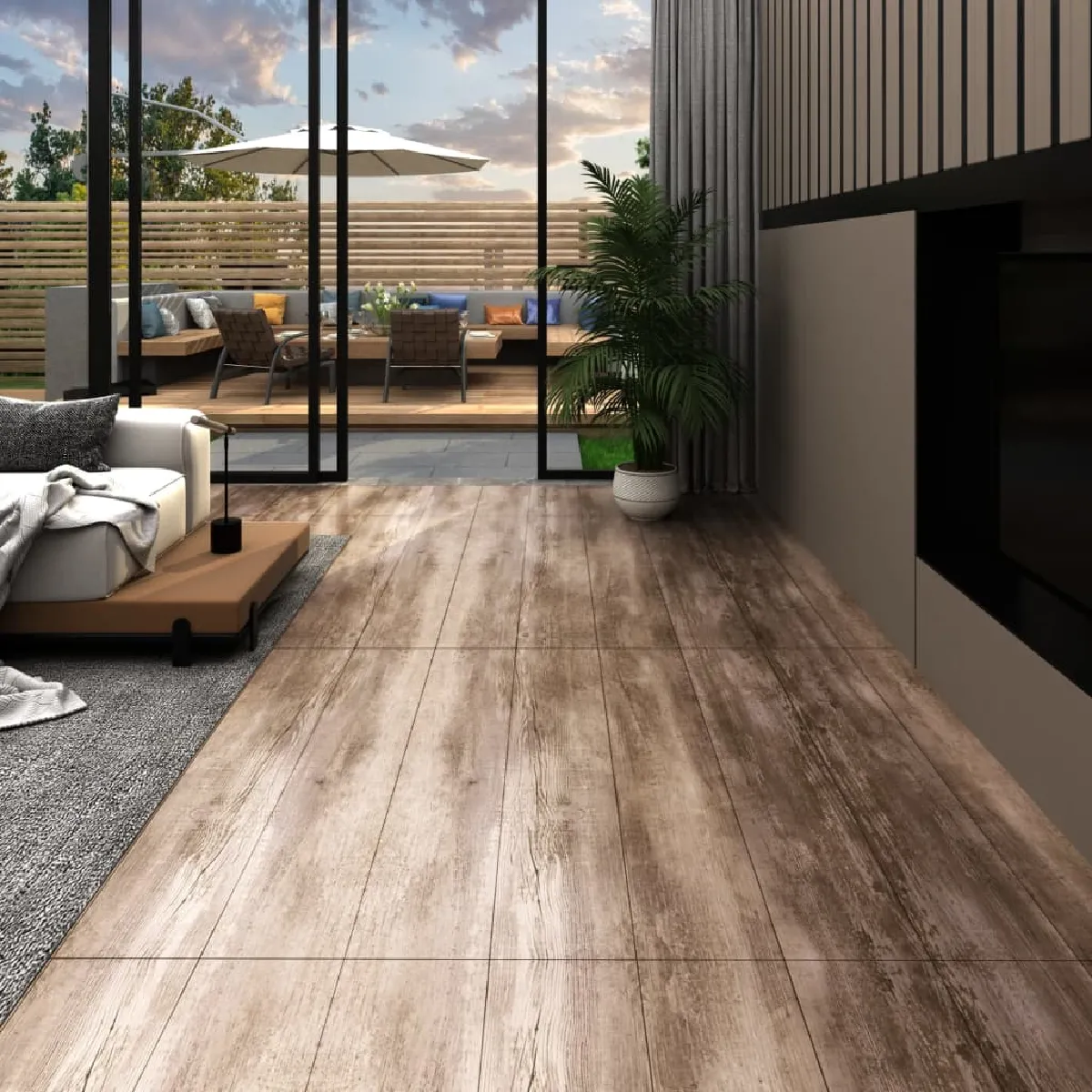 vidaXL Dalles de plancher PVC autoadhésif 5,21 m² bois clair