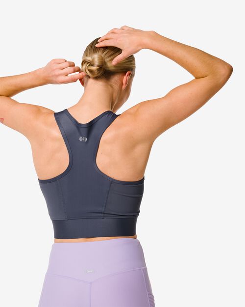 top de sport femme support moyen bleu foncé