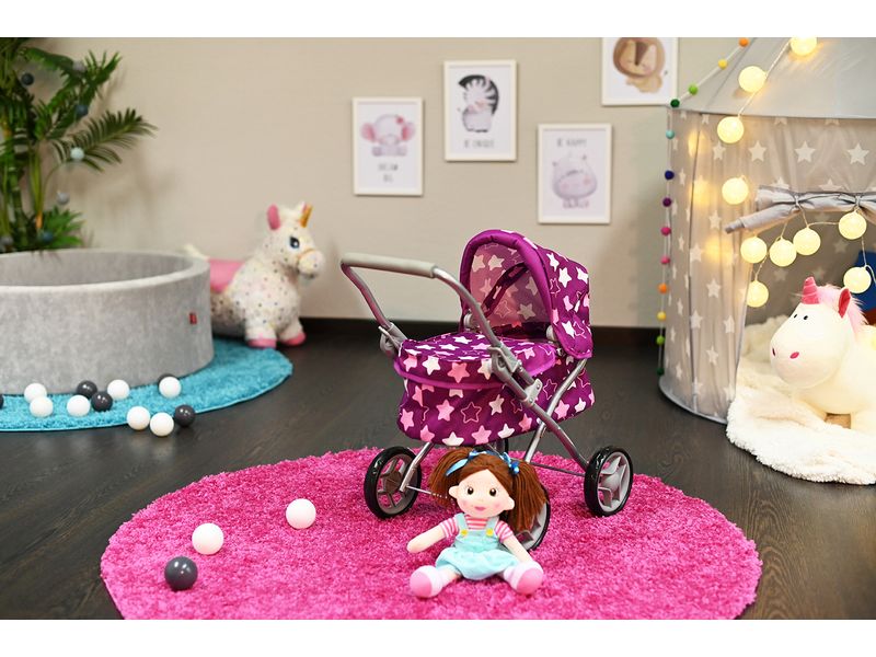 Knorrtoys Puppenbuggy Mini Lilli Star Dark Pink Puppenwagen