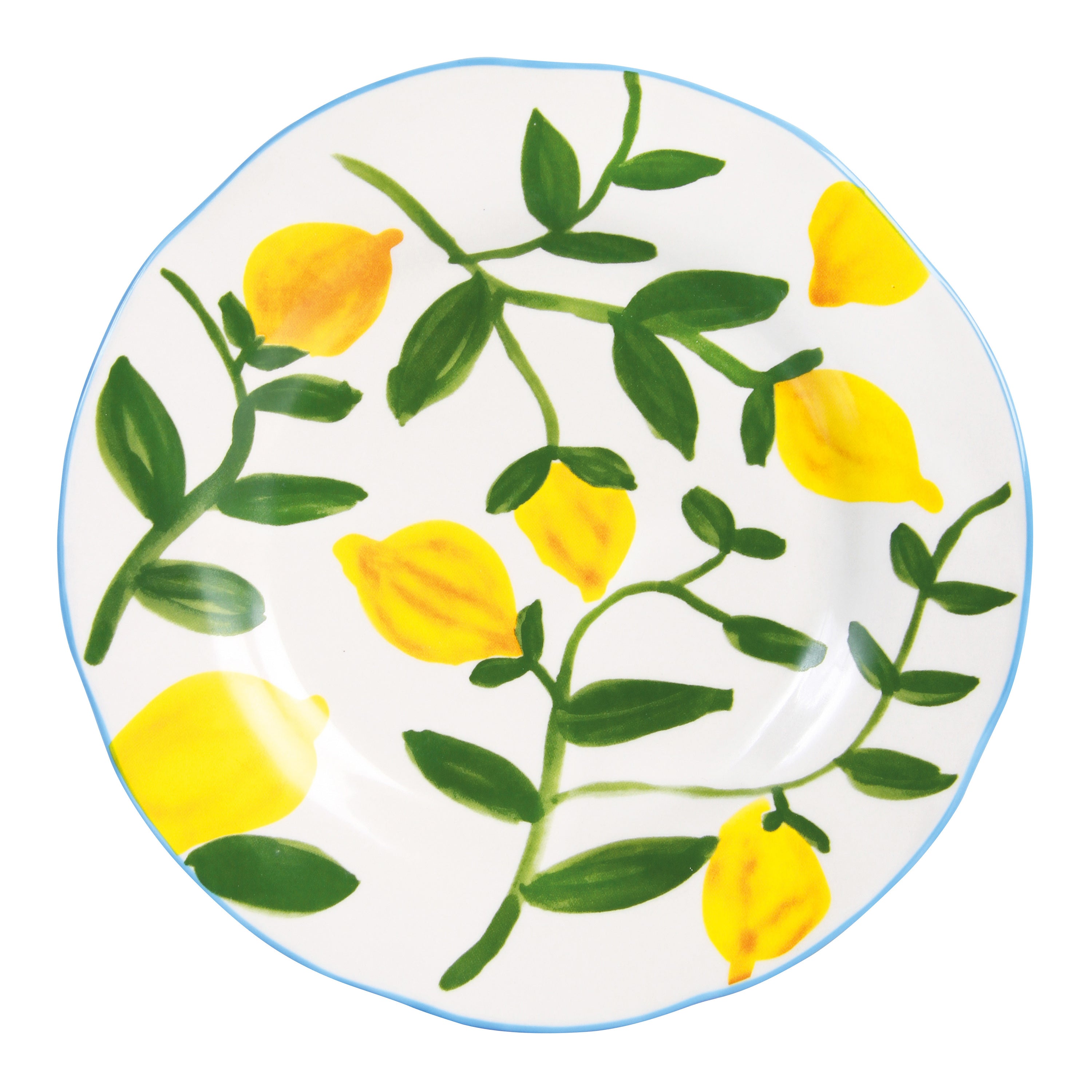 &k amsterdam Lemon Twig Bord Ã 22 cm - Set van 4