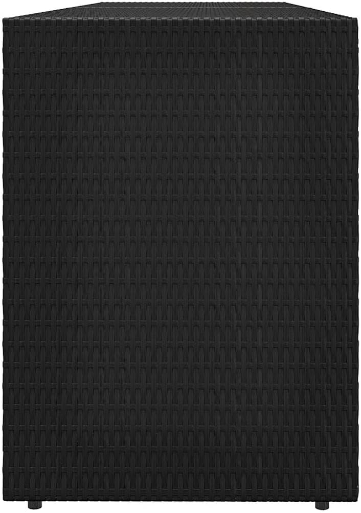 vidaXL Gartenschrank Geräteschrank Haushaltsschrank Beistellschrank Aufbewahrungsschrank Schrank Garten Balkon Schwarz 198x55,5x80cm Poly Rattan